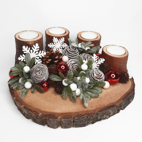 Adventní svícen se jmelím — foto 1