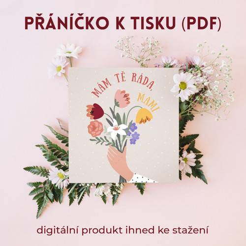 Přání ke Dni matek kytice k tisku (PDF)