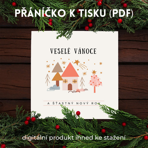 Vánoční přání domeček k tisku (PDF) — foto 1