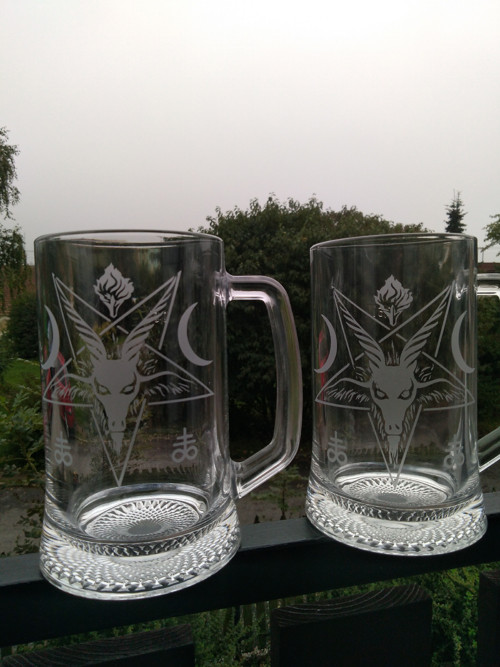7x baphomet rock metal death metal 0,5l korbel