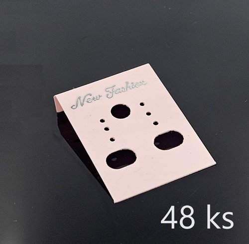 Kartička na náušnice, růžová, 48 ks