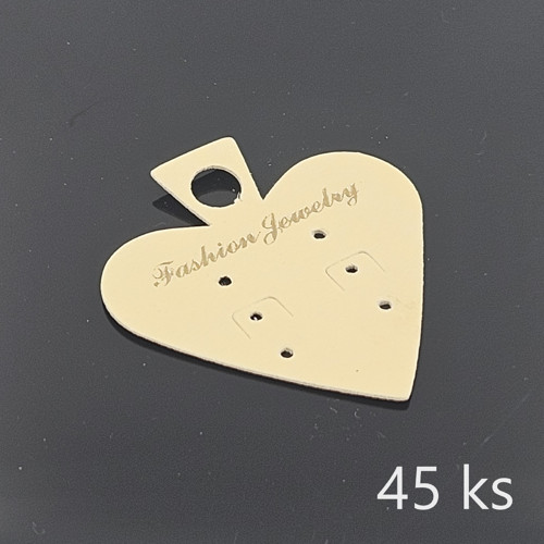 Kartička na náušnice, žlutá, 45 ks