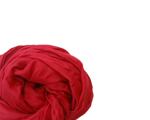 "warm red" hedvábná šála, pléd 180x90 skladom