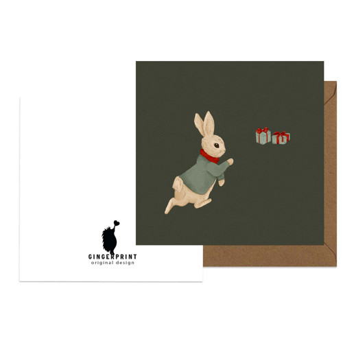 Přání Xmas Bunny With Gifts