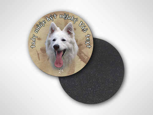 Magnet 5cm bílý švýcarský ovčák 0001