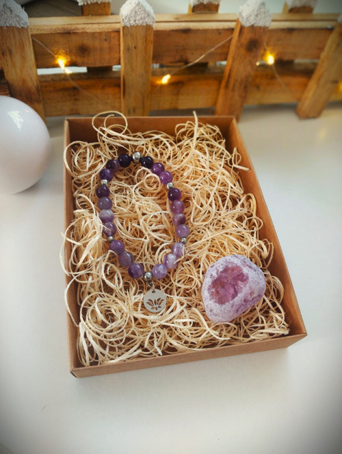 Dárkový box AMETYST (náramek + nábrus)
