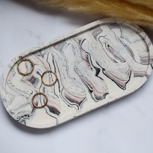 Tácek ovál - mramor