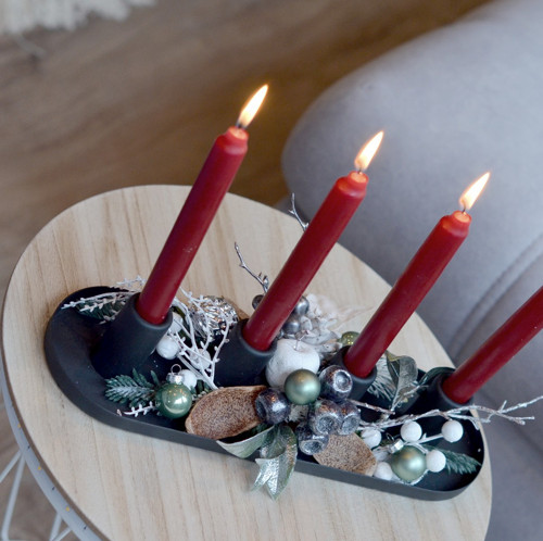Moderní adventní svícen černý