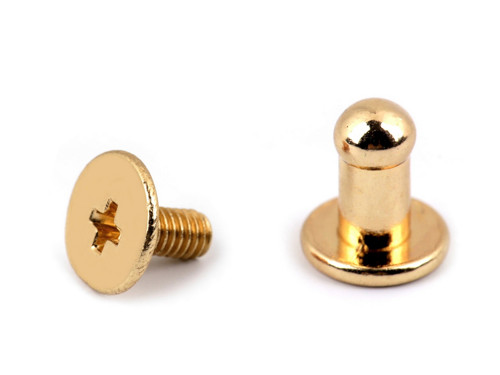 Sedlář. nýt šroubovací pr.4 mm (5párů) -zlatá