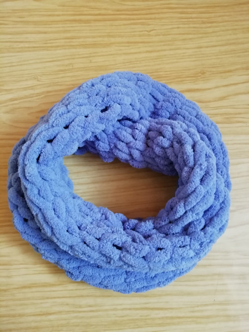 Měkký pletený nákrčník puffy (šedomodrá - jeans)