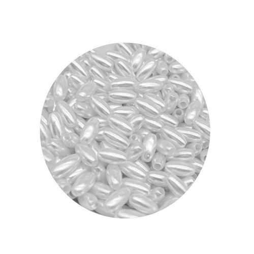 Olivky voskované bílé 4x8mm, 10ks