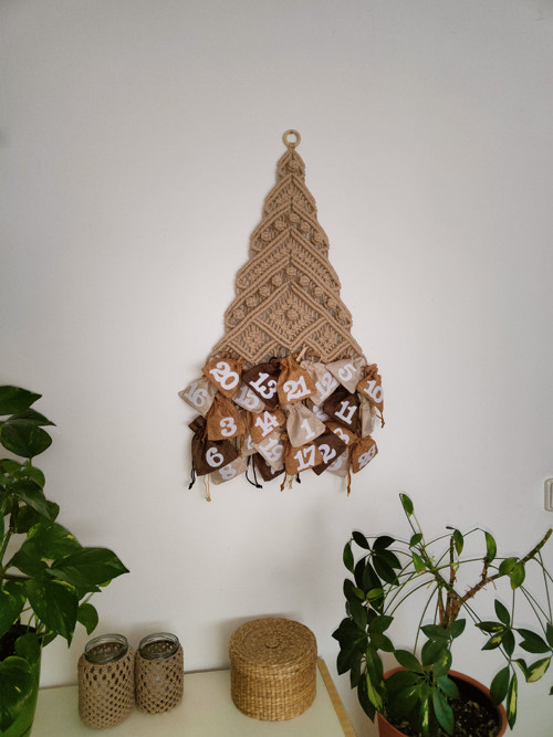 Macramé vánoční stromeček - adventní kalendář
