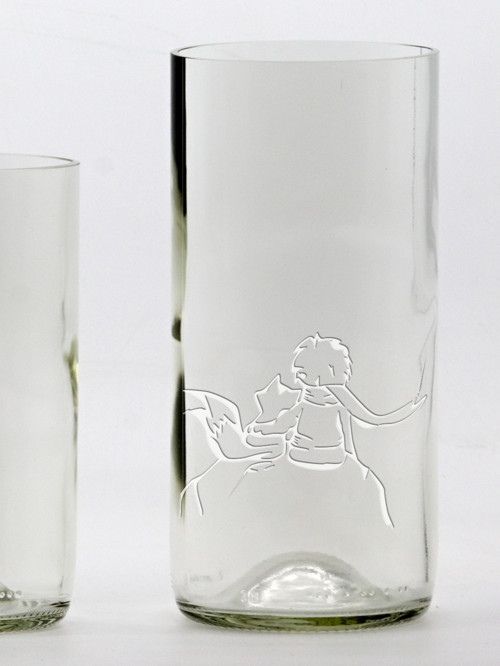 2x Eko sklenice, lahev vína čirá 16 cm MP A LIŠKA