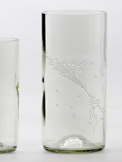 2x Eko sklenice, lahev vína čirá 16 cm MP leť