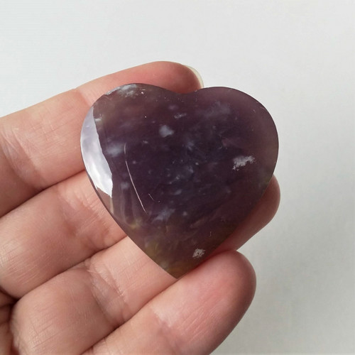 Chalcedon 20 kabošon srdce 39 x 40 x 8 mm