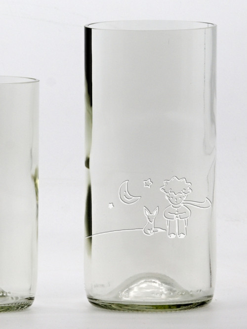 2x Eko sklenice, lahev vína čirá 16 cm MP měsíční