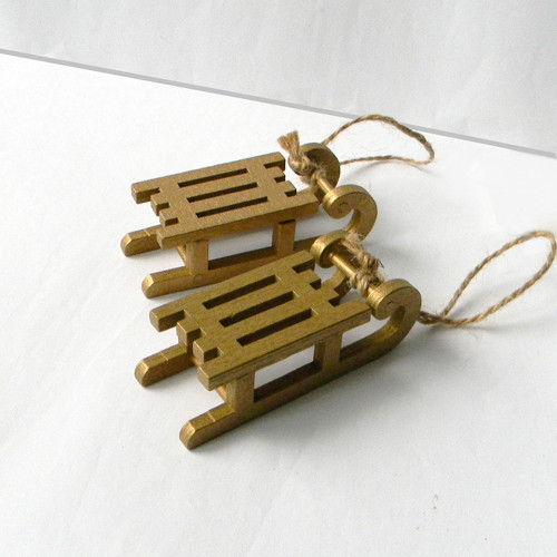 Sáňky-zlaté délka 7,5cm - 1ks