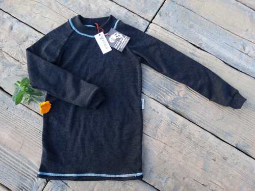 100% MERINO TRIČKO dětské ŠEDÉ GRAFIT 80-152