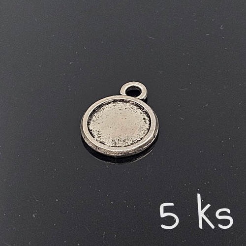Kulaté lůžko - přívěsek, 19x15 mm, 5 ks