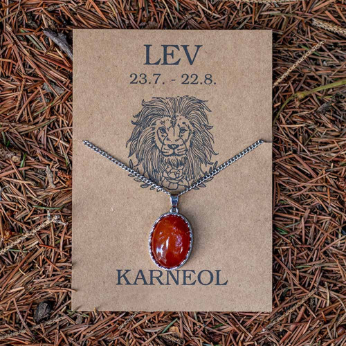 Přívěsek - Lev - Karneol — foto 1