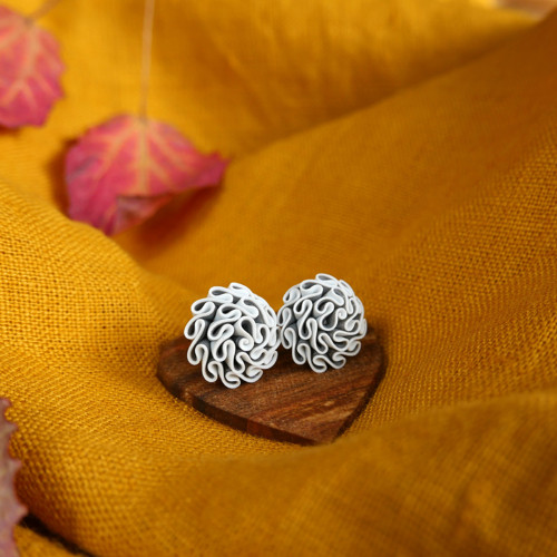 Náušnice Silver / White