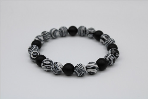 Minerální náramek (malachit + onyx)