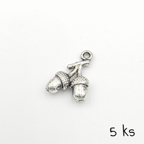 Žaludy na větvičce, 12x7 mm, 5 ks