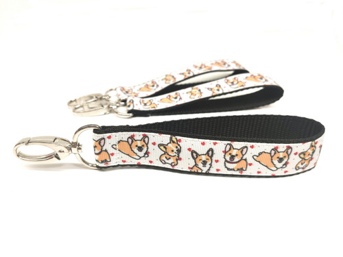 Klíčenka WELSH CORGI PEMBROKE s karabinou, krátká