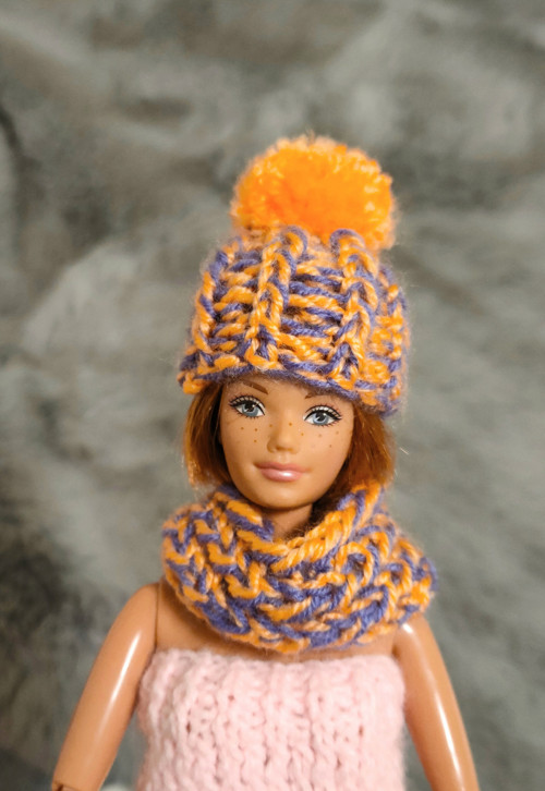 Čepice a nákrčník pro Barbie