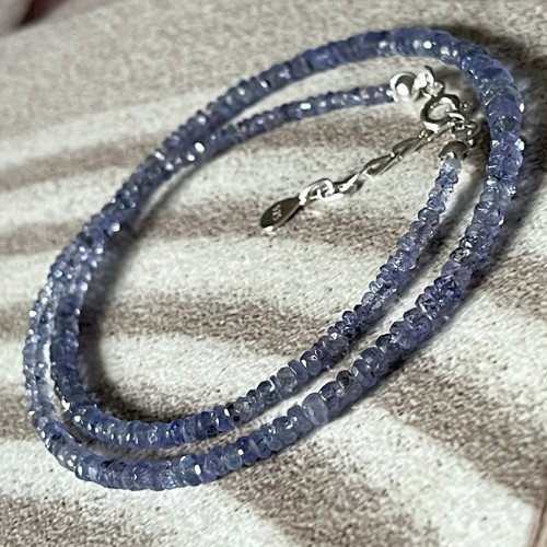 Jemný luxusní náhrdelník tanzanit, AG925
