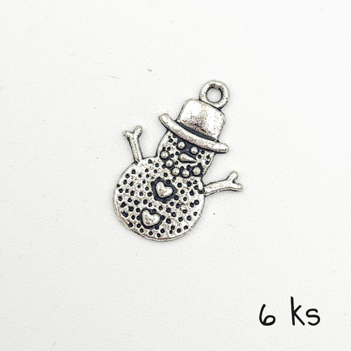 Sněhulák se srdíčkovými knoflíky, 19 mm, 6 ks
