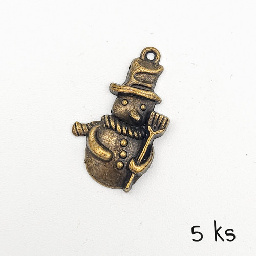 Sněhulák s kloboukem, 24x15 mm, 5 ks