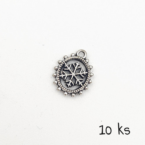 Sněhová vločka, 17 mm, 10 ks