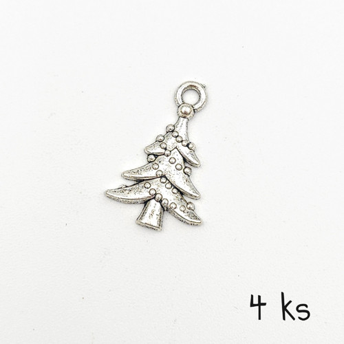 Vánoční stromeček s řetězem, 22x12 mm, 4 ks