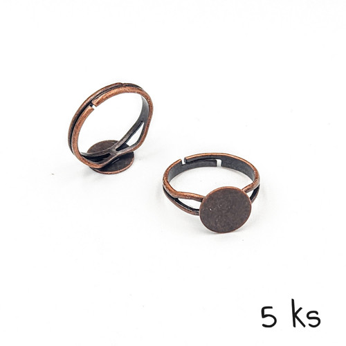 Základ na prsten měděný, lůžko 10 mm, 5 ks