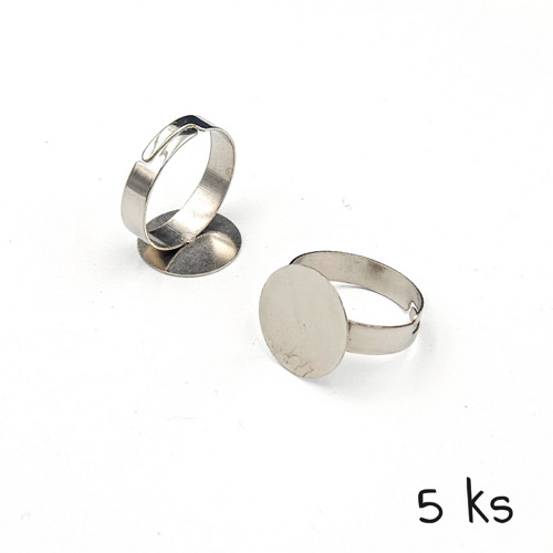 Základ na prsten s lůžkem 15 mm, platinový, 5 ks