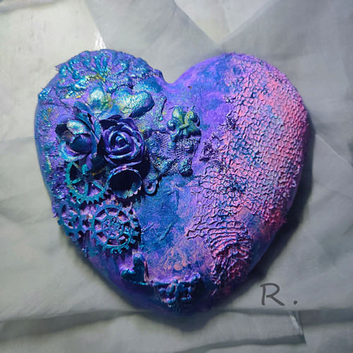 Mixed media srdce 3D