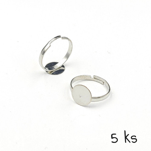 Základ na prsten s lůžkem 10 mm, platinový, 5 ks