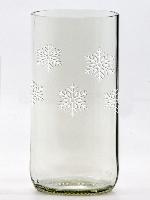 2x Eko sklenice, lahve piva, čirá 13 cm Vločky