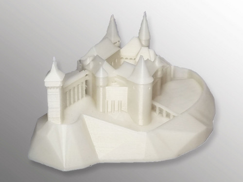Model hradu Corvin vytvořený 3D tiskem