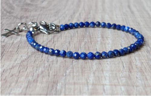 Minerál náramek*broušený*Lapis-Lazuli*křížek*
