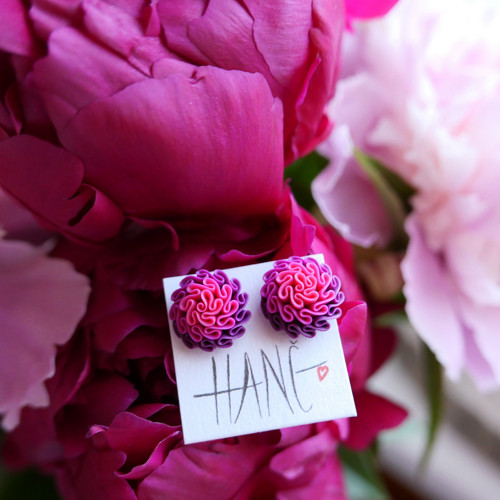 Náušnice Dark pink — foto 1