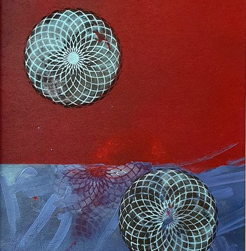 Moře sluncí - západ, akryl na plátně, 40x60 cm