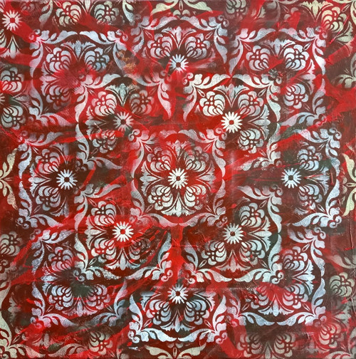 MANDALA - různé, akrylové malby na plátně