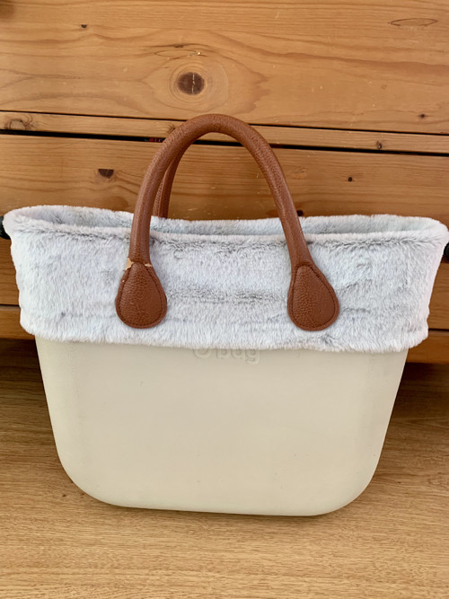 Kožešina kožíškový lem pro obag standard, šedý — foto 1