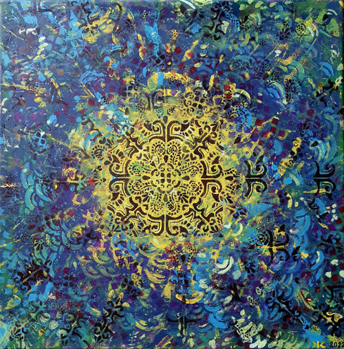 MAROKO, malba na plátně - ornament