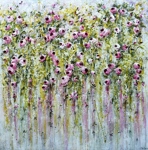 Ráno v zahradě.....120x120cm