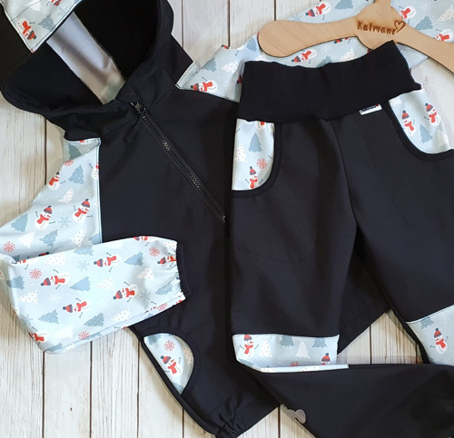 Softshellový komlet zimní - bunda +kalhoty černá
