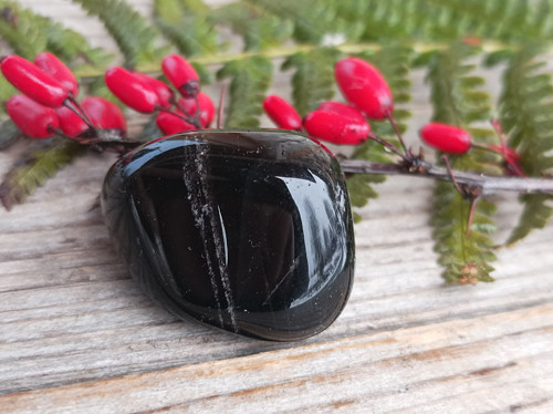 Obsidián kouřový, tromlovaný č. 7