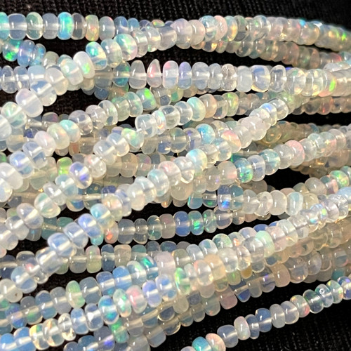 Opál Etiopský rondelky celý návlek / 3x1,5-4,5x2mm